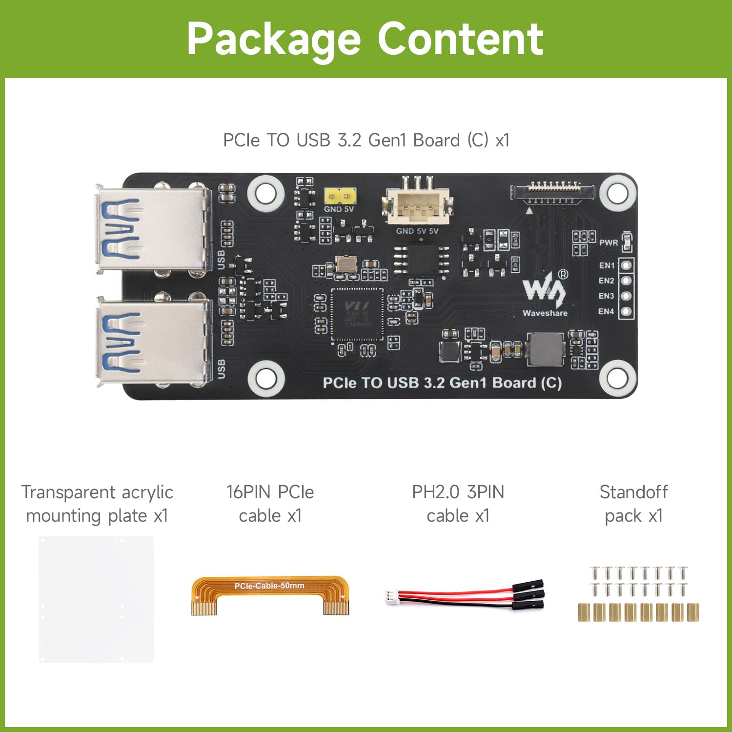 Amazon.co.jp: Waveshare PCIe - 4-Ch USB3.2 Gen1ボード(C